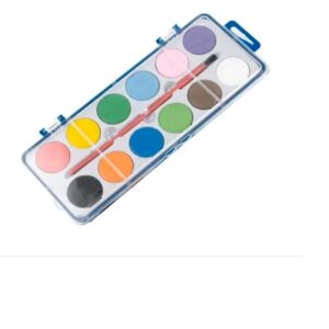 ACUARELAS PALETA 12 COLORES + PINCEL KATANA 514523 CAJA RIGIDA AZUL