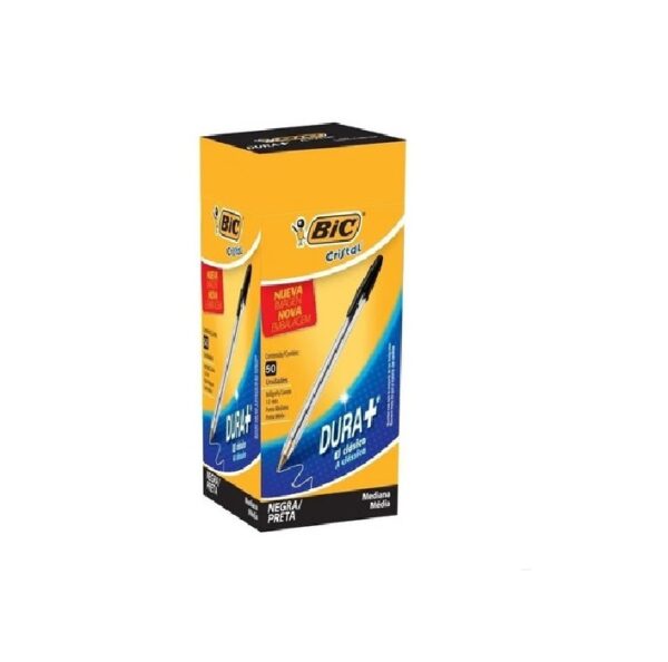 BOLIGRAFOS BIC MEDIO 1.0 mm CRISTAL NEGRO