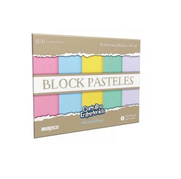 BLOCK DIBUJO No 5 COLOR PASTEL x 20 HOJAS MIL28