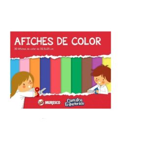 BLOCK ENGOMADO OFICIO DE PAPEL AFICHE 50 HOJAS COLORES SURTIDOS
