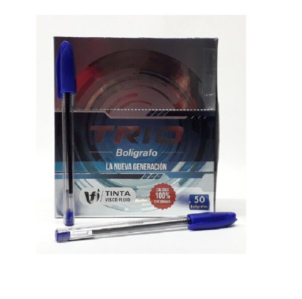 BOLIGRAFOS CONSUL MEDIO 1.0 mm TRIO  AZUL