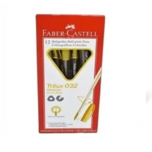 BOLIGRAFOS FABER-CASTELL TRILUX 032 MEDIO CRISTAL-COLORS Dorado