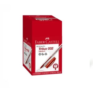 BOLIGRAFOS FABER-CASTELL TRILUX 032 MEDIO CRISTAL Rojo