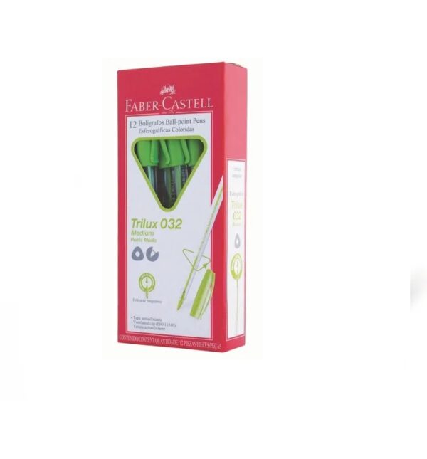 BOLIGRAFOS FABER-CASTELL TRILUX 032 MEDIO CRISTAL-COLORS Verde Lima