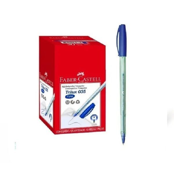 BOLIGRAFOS FABER-CASTELL TRILUX 035 FINO CRISTAL Azul