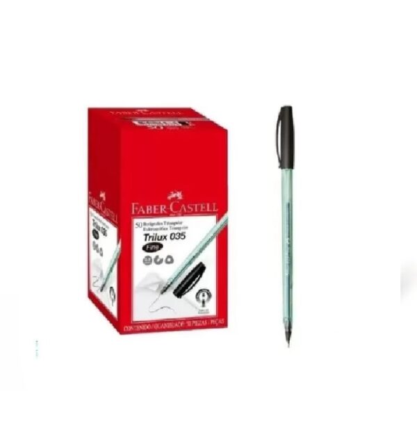 BOLIGRAFOS FABER-CASTELL TRILUX 035 FINO CRISTAL Negro
