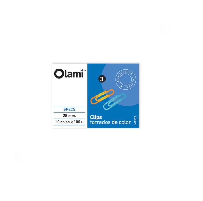 CLIPS No 3 (28mm) FORRADOS COLOR CAJAx100