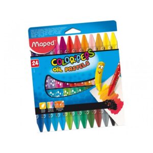 LAPICES PASTA CAJAx24 LARGOS PASTEL AL OLEO MAPED
