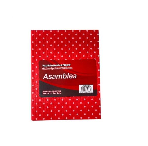CUADERNOS TAPA DURA 16x21  50 HOJ.RAY. ASAMBLEA ***LUNARES