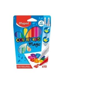 FIBRAS ESCOLARESx10 COLORES LARGAS MAPED COLORPEPS MAGIC