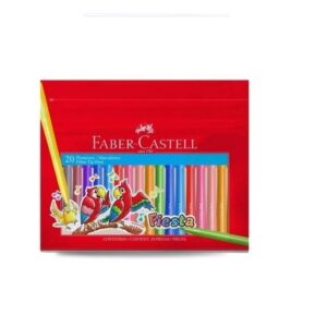FIBRAS ESCOLARESx20 COLORES LARGAS FABER-CASTELL FIESTA C/ROTULOS