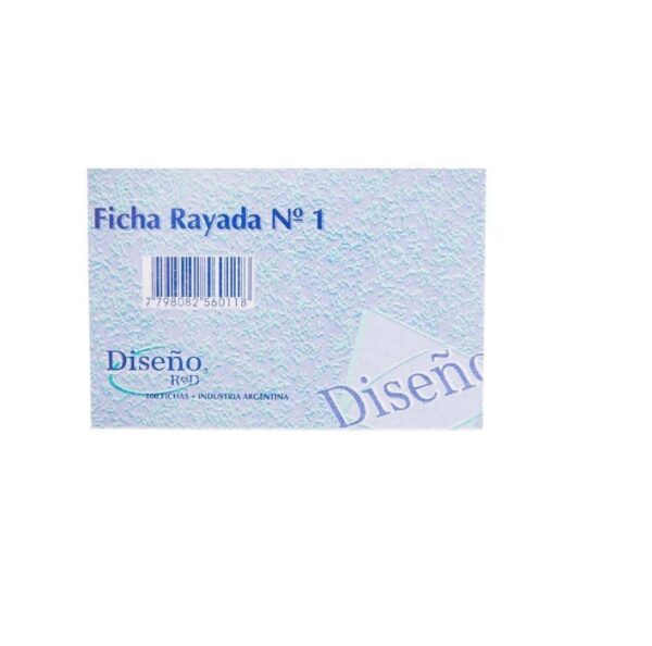 FICHAS RAYADAS 100 HOJ.No1 7,5x12,5CM DISENO