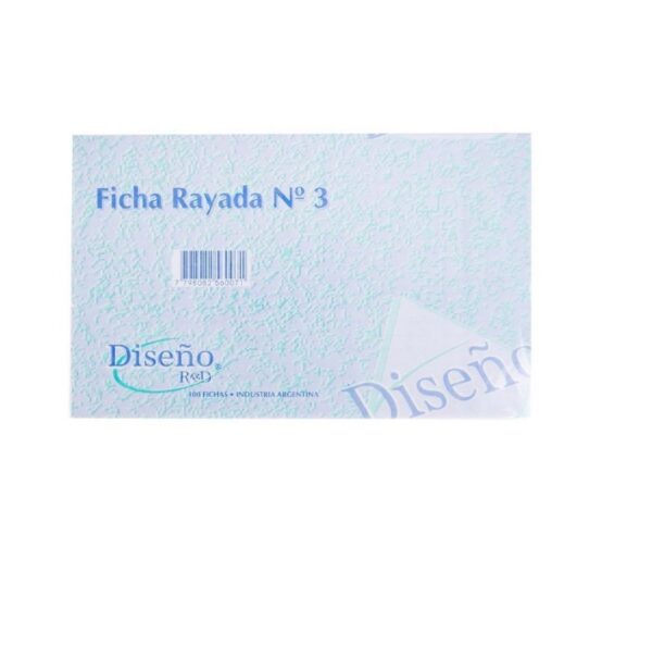 FICHAS RAYADAS 100 HOJ.No3 12,5x20 CM DISENO
