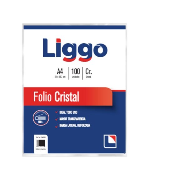 FOLIOS A4 TRANSPARENTES LIGGO CRISTAL