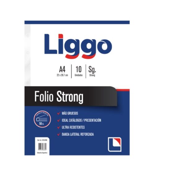 FOLIOS A4 TRANSPARENTES LIGGO STRONG EN BLISTERx10