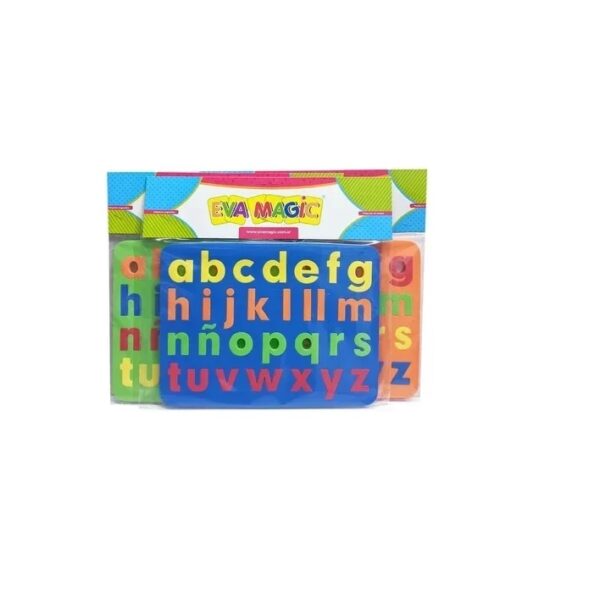 DIDACTICOS GOMA EVA ABECEDARIO IMPRENTA MINUSCULA EN PLANCHA DE 20x27c