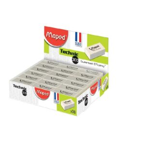 GOMAS BORRAR LAPIZ BLANCA MINI-TECHNIC MAPED CAJAx36