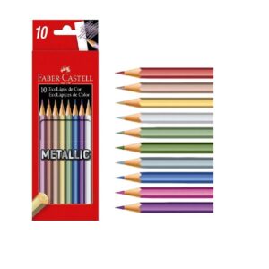 LAPICES COLORES 10 LARGOS FABER-CASTELL METALIZADOS