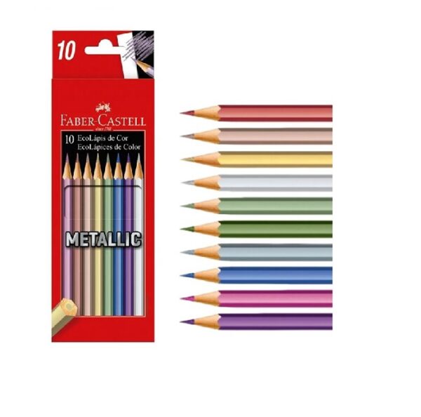 LAPICES COLORES 10 LARGOS FABER-CASTELL METALIZADOS