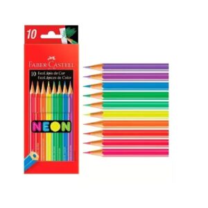 LAPICES COLORES 10 LARGOS FABER-CASTELL FLUO
