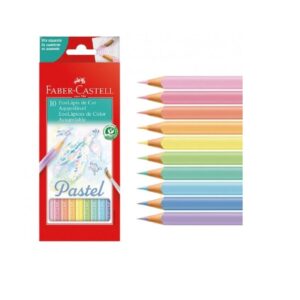 LAPICES COLORES 10 LARGOS FABER-CASTELL PASTEL