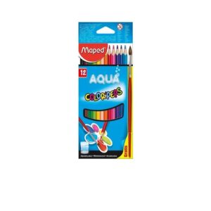 LAPICES COLORES 12 LARGOS ACUARELABLES MAPED