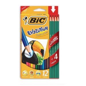 LAPICES COLORES 12 LARGOS BIC EVOLUTION