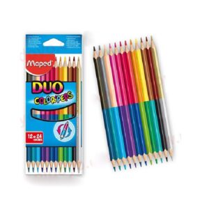 LAPICES COLORES 12 LARGOS MAPED BI-COLOR