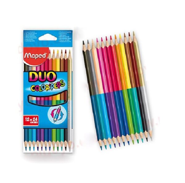 LAPICES COLORES 12 LARGOS MAPED BI-COLOR