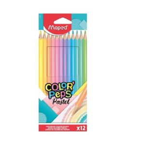 LAPICES COLORES 12 LARGOS MAPED PASTEL
