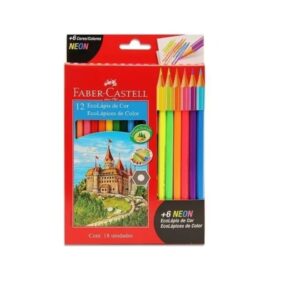 LAPICES COLORES 12 LARGOS + 6 NEON FABER-CASTELL