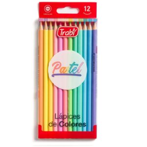 LAPICES COLORES 12 LARGOS TRABI PASTEL