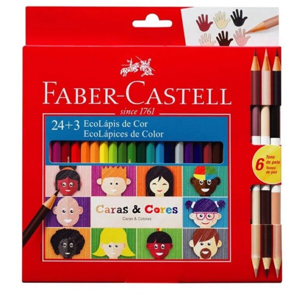 LAPICES COLORES 24 LARGOS FABER-CASTELL +SACAP+GRAFITO