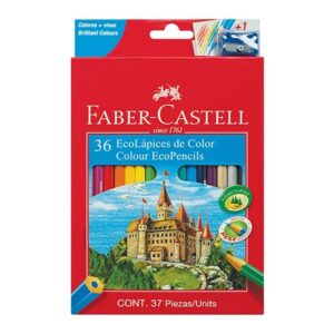 LAPICES COLORES 36 LARGOS FABER-CASTELL + SACAPUNTA REGALO