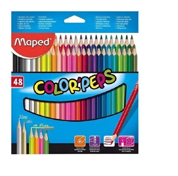 LAPICES COLORES 48 LARGOS MAPED