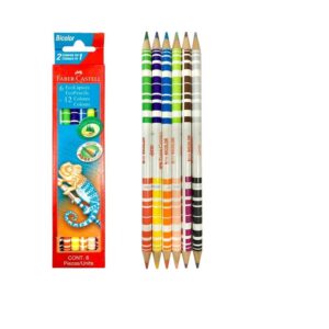 LAPICES COLORES  6 LARGOS FABER-CASTELL BI-COLOR (12 COLORES)