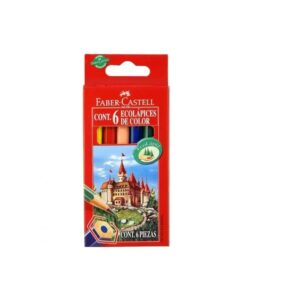 LAPICES COLORES  6 CORTOS EXAGONALES FABER-CASTELL