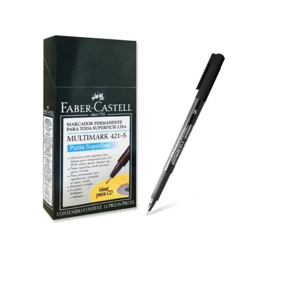 FIBRAS PERMANENTE P/CD MULTIMARK 421 FABER-CASTELL Negro