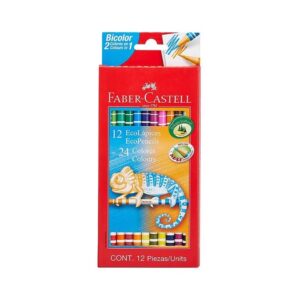 LAPICES COLORES 12 LARGOS FABER-CASTELL BI-COLORES (24 COLORES)