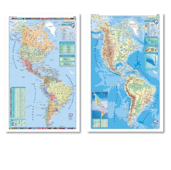 MAPAS MURAL MC AMERICA FIS+POL L/V 95X130 cm