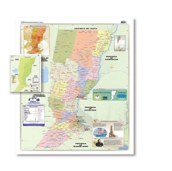 MAPAS MURAL MC SANTA FE FIS/POL L/V 2FAZ 102x72 cm