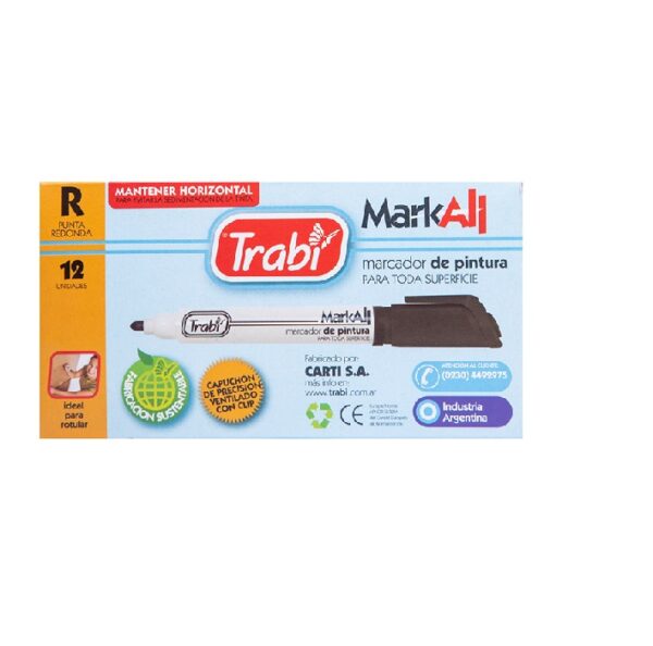 MARCADORES PERMANENTE PUNTA REDONDA ORO/PLATA Trabi P/TODA SUPERF