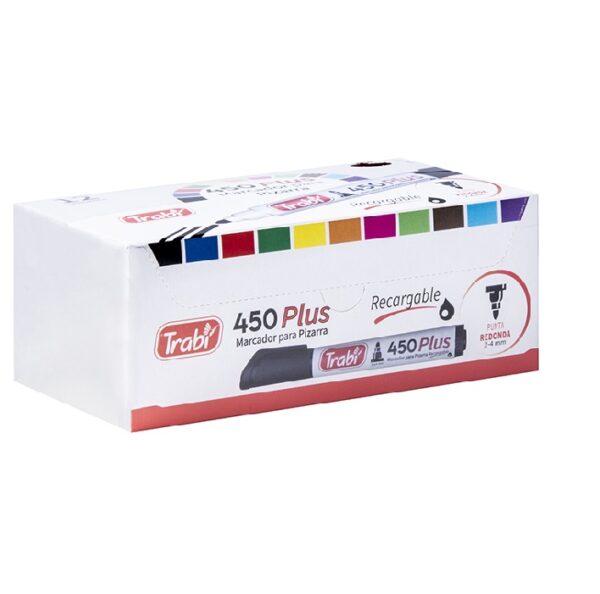 MARCADORES P/PIZARRA PUNTA REDONDA TRABI-450 RECARGABLE