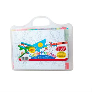 MARCADORES VALIJA KIT 2 PUZZLES-10 MARCAD+12 CRAYON+12 LAP TRABI