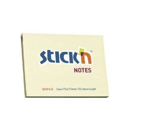 NOTAS AUTOADHESIVAS 76x101 100 HOJAS AMARILLAS STICKN 21008