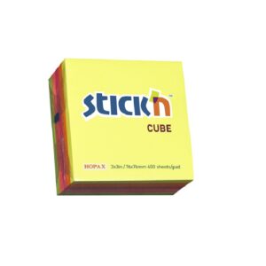 NOTAS AUTOADHESIVAS 76x76 400 HOJAS FLUO 5-COLORES STICKN 21012