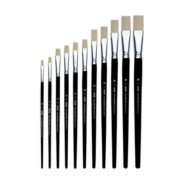 PINCELES CHATO CERDA CHINA BLANCA No 22 MANGO NEGRO AD-577