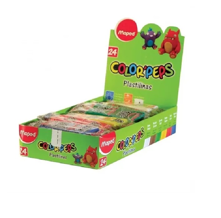 PLASTILINA CAJAx24 PANCITOS MAPED SURTIDAS