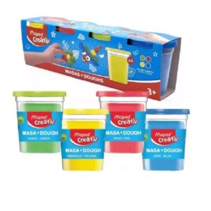 PLASTILINA MASA EN POTE MAPED CREATIV CAJAx4 COLORES