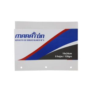 REPUESTOS DIBUJO No 3 BLANCO x 8 HOJAS MARATON